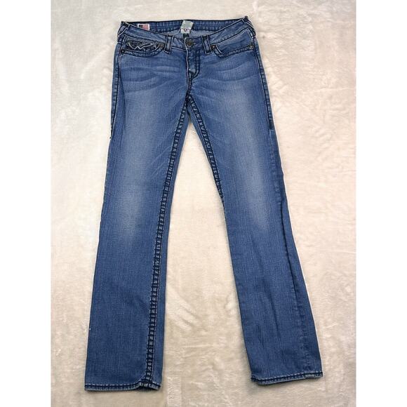 Vintage True Religion Jeans Women’s Sz 30 Y2K Billy Super T Made In USA Flap - Picture 1 of 8